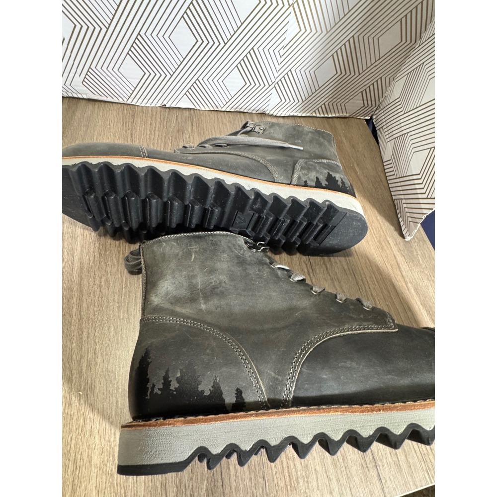 Territory Zion boots‎ Gray Leather Lace Up Ankle Boots Size WD 13 Rugged - Picture 8 of 14